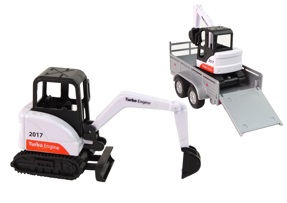 Auto z przyczepą z koparką 13+9cm HKG086 10794