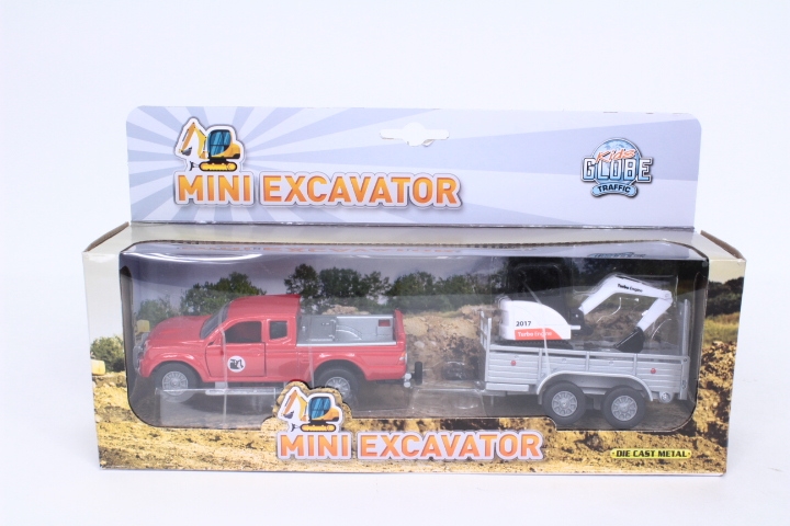 Auto z przyczepą z koparką 13+9cm HKG086 10794