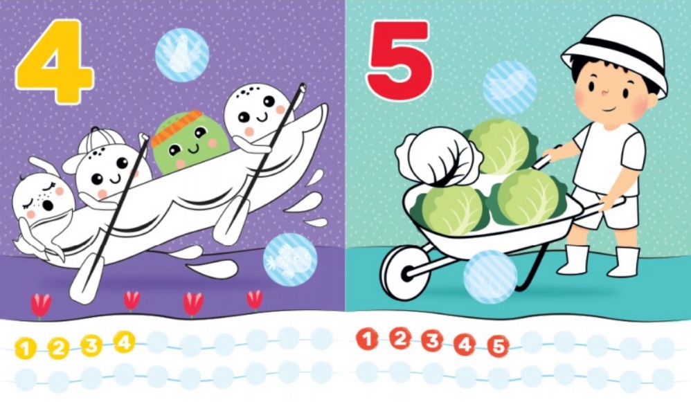 CYFERKI MALUCHA , UCZE KOLORUJE NAKLEJAM