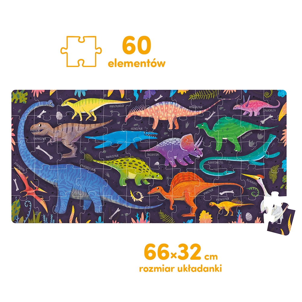 CZUCZU PUZZLE DINOZAURY 60EL.