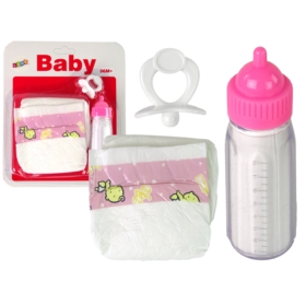 Zestaw Dla Lalek Akcesoria Smoczek Butelka Pieluch