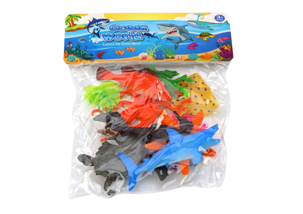 Zestaw Figurek Zwierząt Morskich 7 Sztuk Rośliny W