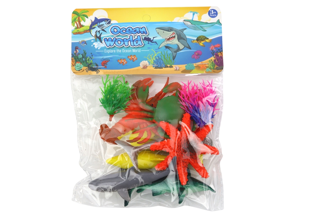 Zestaw Figurek Zwierząt Morskich 8 Sztuk Rośliny W