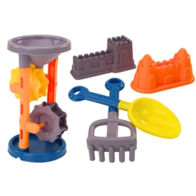 Zestaw Do Piasku Młynek Łopatka Grabki Foremki Pom
