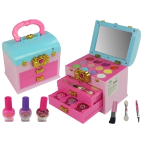 Zestaw Piękności Makijaż Toaletka Szkatułka Różowa