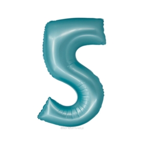 BALON FOLIOWY CYFRA 5 MATOWY NIEBIESKI