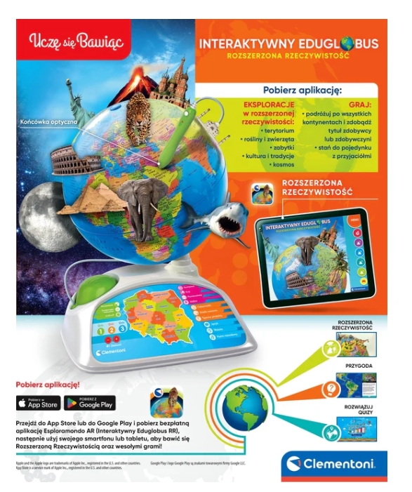 Interaktywny Edukacyjny Globus Eduglobus Clementon