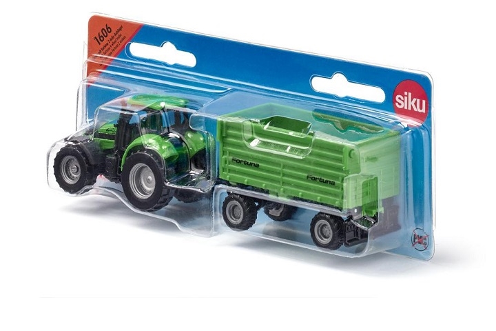 SIKU 16 Traktor DEUTZ-FAHR  z przyczepą 1606