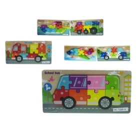 Puzzle pojazdy 11x22cm 6rodz HPAW01 44195