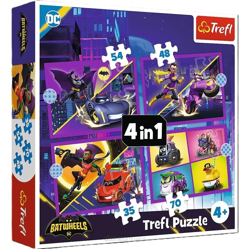 PUZZLE 4w1 Poznaj Batwheels /Warner 34658