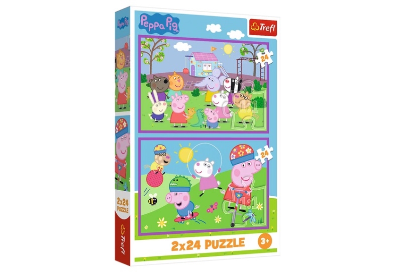 PUZZLE 2x24 Peppa na placu zabaw 34435