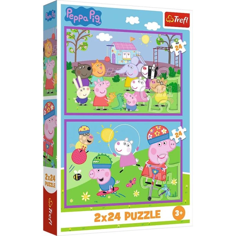 PUZZLE 2x24 Peppa na placu zabaw 34435