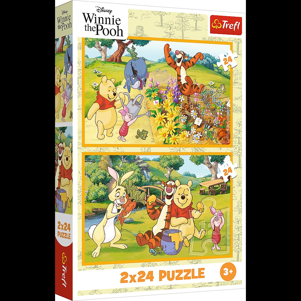 PUZZLE 2x24 Dzień w ogrodzie/Winnie the Pooh 34436