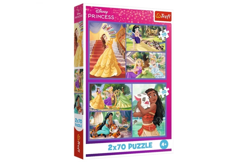 PUZZLE 2x70 Bajkowe dni /Disney Princess 34440