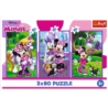 PUZZLE 3x80 Minnie i przyjaciele /Disney 34889