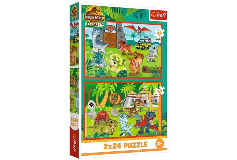PUZZLE 2x24 Małe dinozaury / JurassicWorld 34437