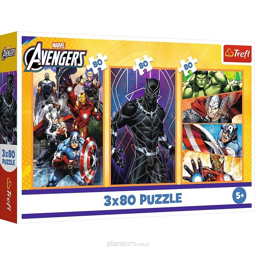 Puzzle - 3x80 - Dni pełne akcji - Disney Marvel Th
