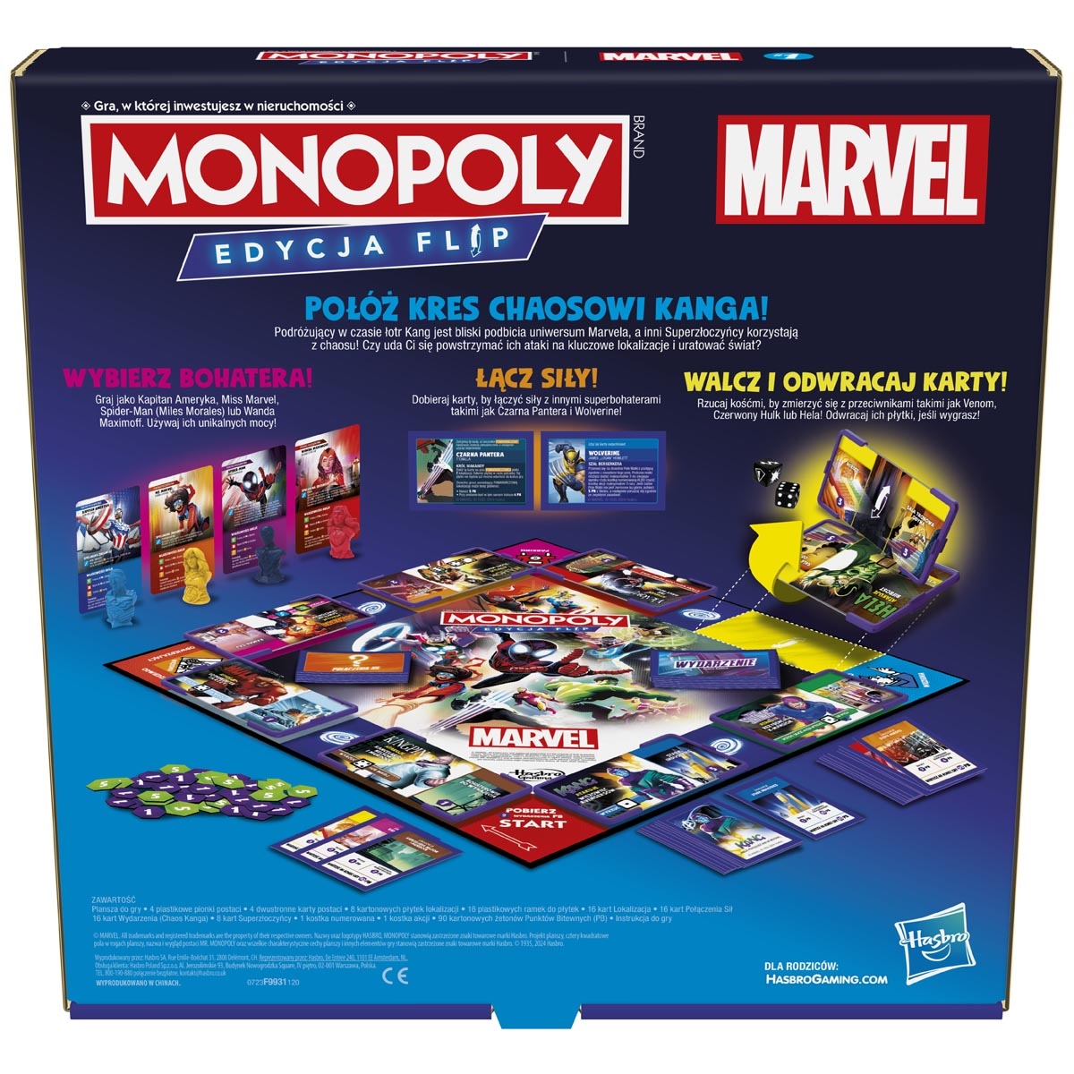 *****GRA MONOPOLY Flip Marvel wersja polska F9931