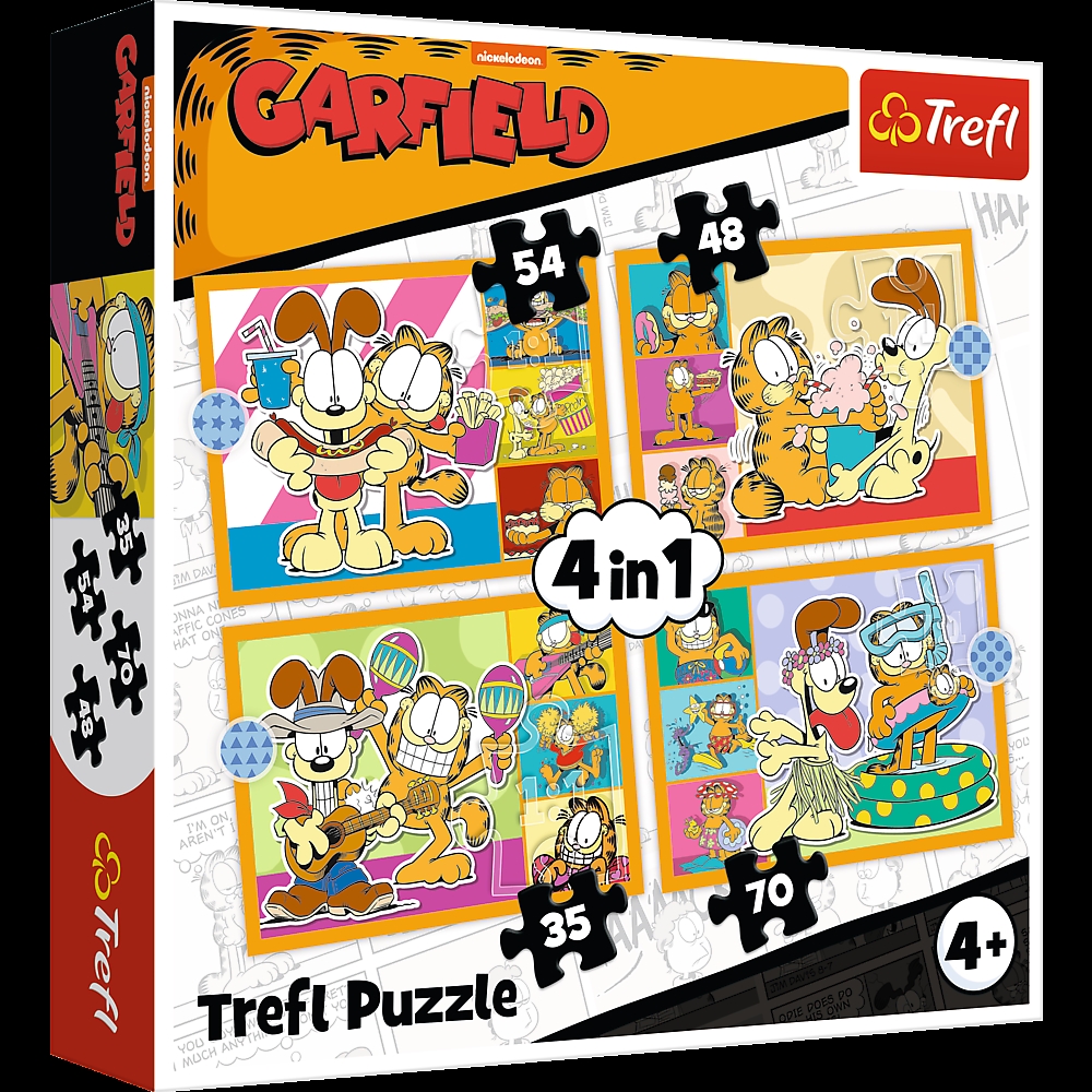 PUZZLE 4w1 Garfield kocha lazanię /Garfield 34673