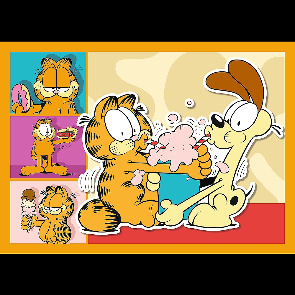 PUZZLE 4w1 Garfield kocha lazanię /Garfield 34673