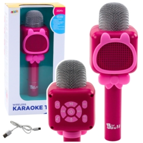 Mikrofon bezprzewodowy bluetooth różowy