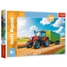 Puzzle 100 Traktor z przyczepą TREFL