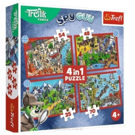 Puzzle 4w1 Podróże Treflików 34675