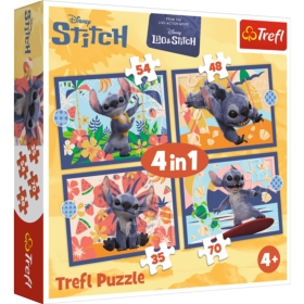 PUZZLE 4w1 Wakacje na Hawajach/Disney Stitch 34666