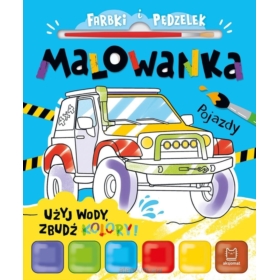 Farbki i pędzelek. Malowanka. Użyj wody, zbudź...