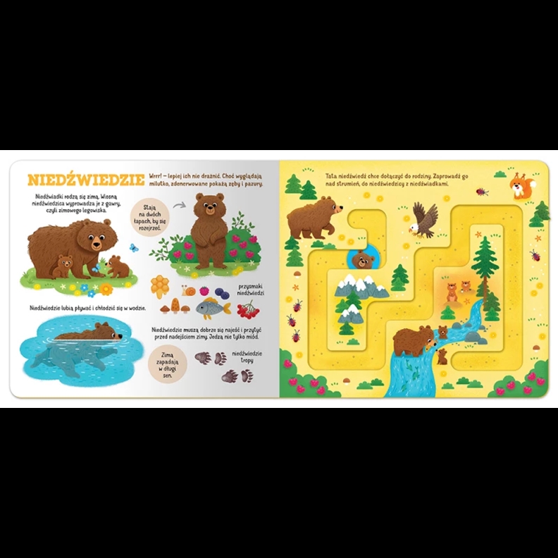 Zwierzątka w lesie. Labirynty z ruchomymi elemen.