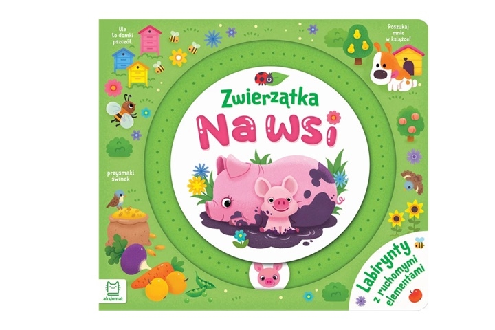 Zwierzątka na wsi. Labirynty z ruchomymi elemen.