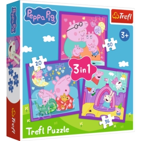 Puzzle 3w1 Zwyczaje świnki Peppy 34893