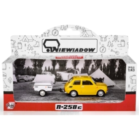 Fiat 126p + przyczepa Niewiadów Krótka żółty