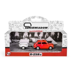 Fiat 126p + przyczepa Niewiadów Krótka czerwony