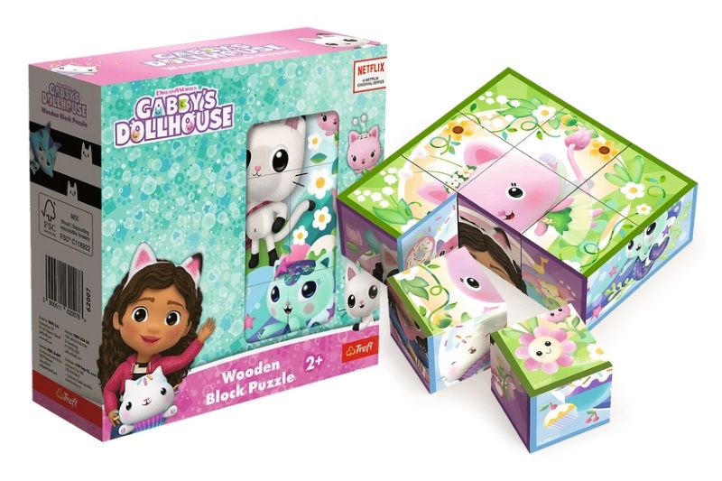 TREFL Zabawka drewn.Block puzzle KociD.Gabby 62007