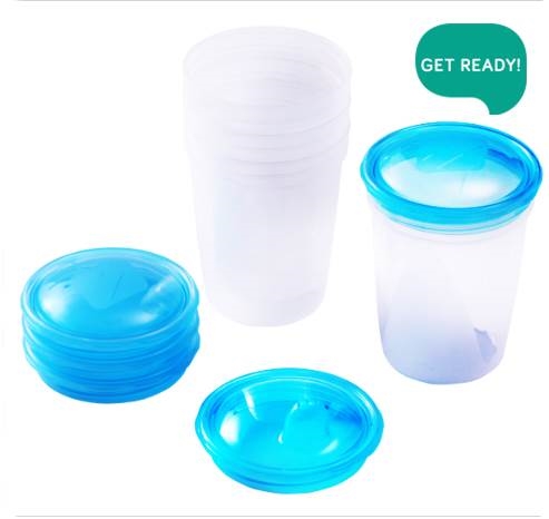 BABYONO POJEMNIK NA MLEKO 4 SZT + USTNIK