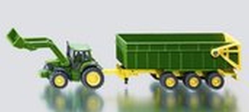 SIKU 1843 TRAKTOR JOHN DEERE Z PRZYCZEPĄ