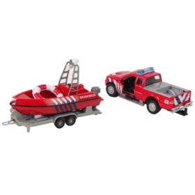 Auto Terenowe Straż Morska z Motorówką Czerwoną HX