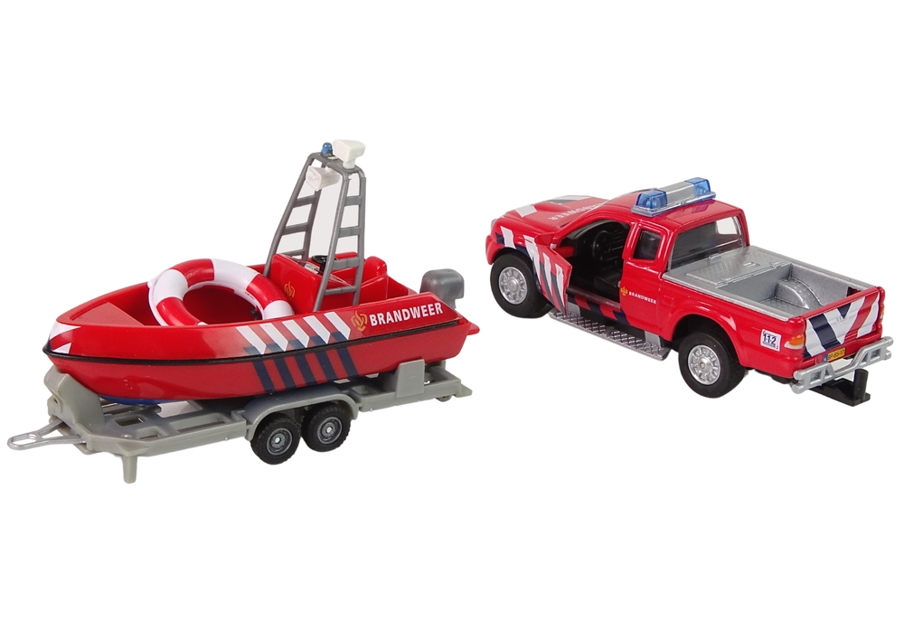 Auto Terenowe Straż Morska z Motorówką Czerwoną HX