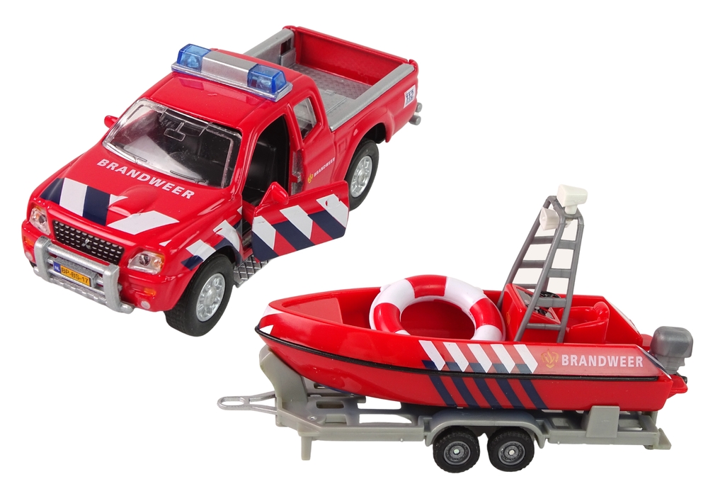 Auto Terenowe Straż Morska z Motorówką Czerwoną HX