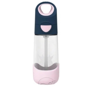 B.BOX BIDON TRITANOWY ZE SŁOMKĄ 450ML INDIGO ROS