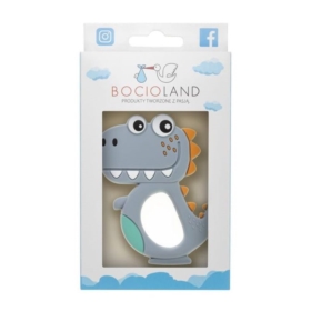 BOCIOLAND GRYZAK SILIKONOWY DINO SZARY