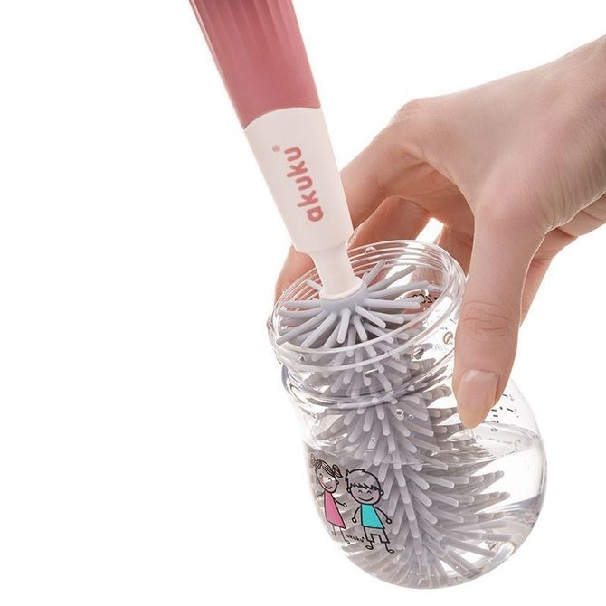 AKUKU SZCZOTKA DO BUTELEK Z WYMIENNĄ KOŃCÓWKĄ