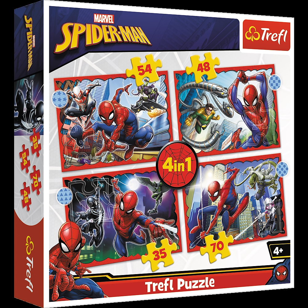 TREFL - PUZZLE 4w1 - SPIDER-MAN MARVEL - 34384