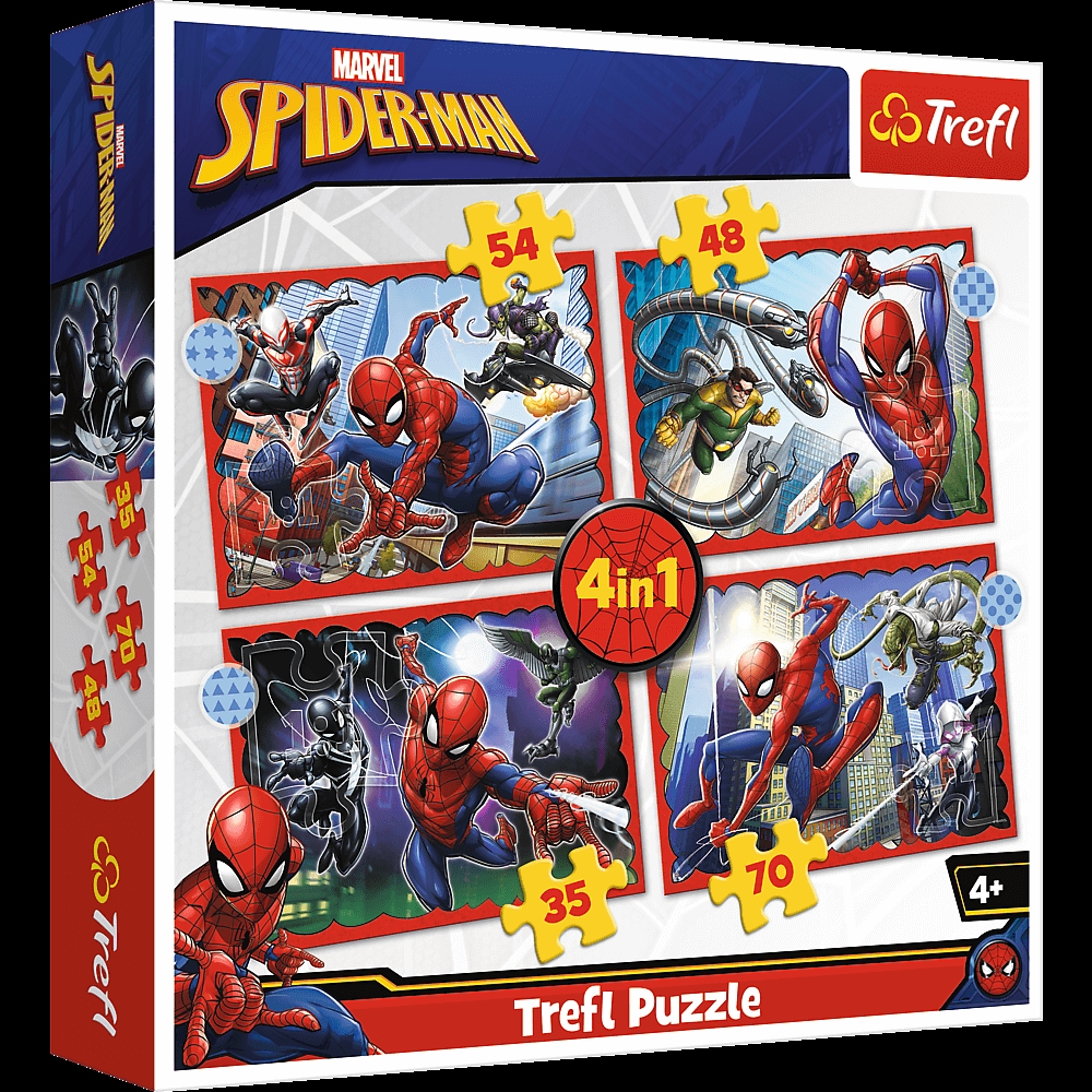 TREFL - PUZZLE 4w1 - SPIDER-MAN MARVEL - 34384