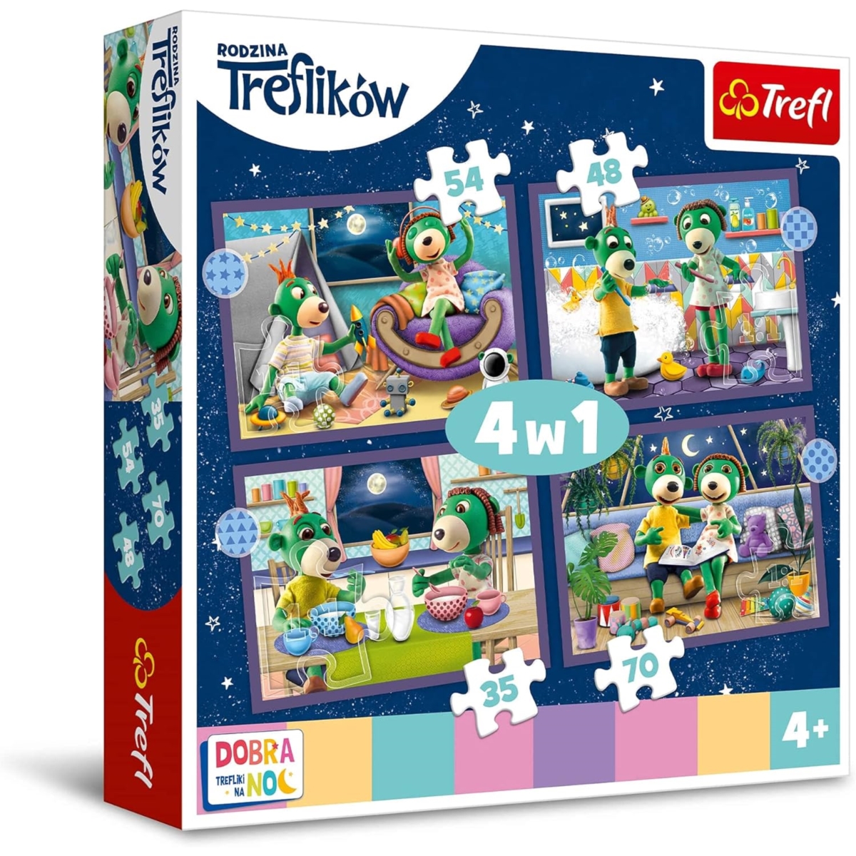 TREFL - PUZZLE 4w1 - TREFLIKI PRZED SNEM - 34399