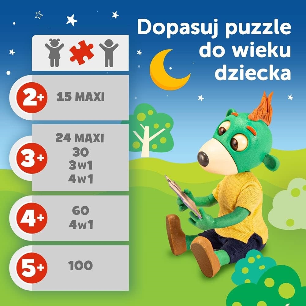 TREFL - PUZZLE 4w1 - TREFLIKI PRZED SNEM - 34399