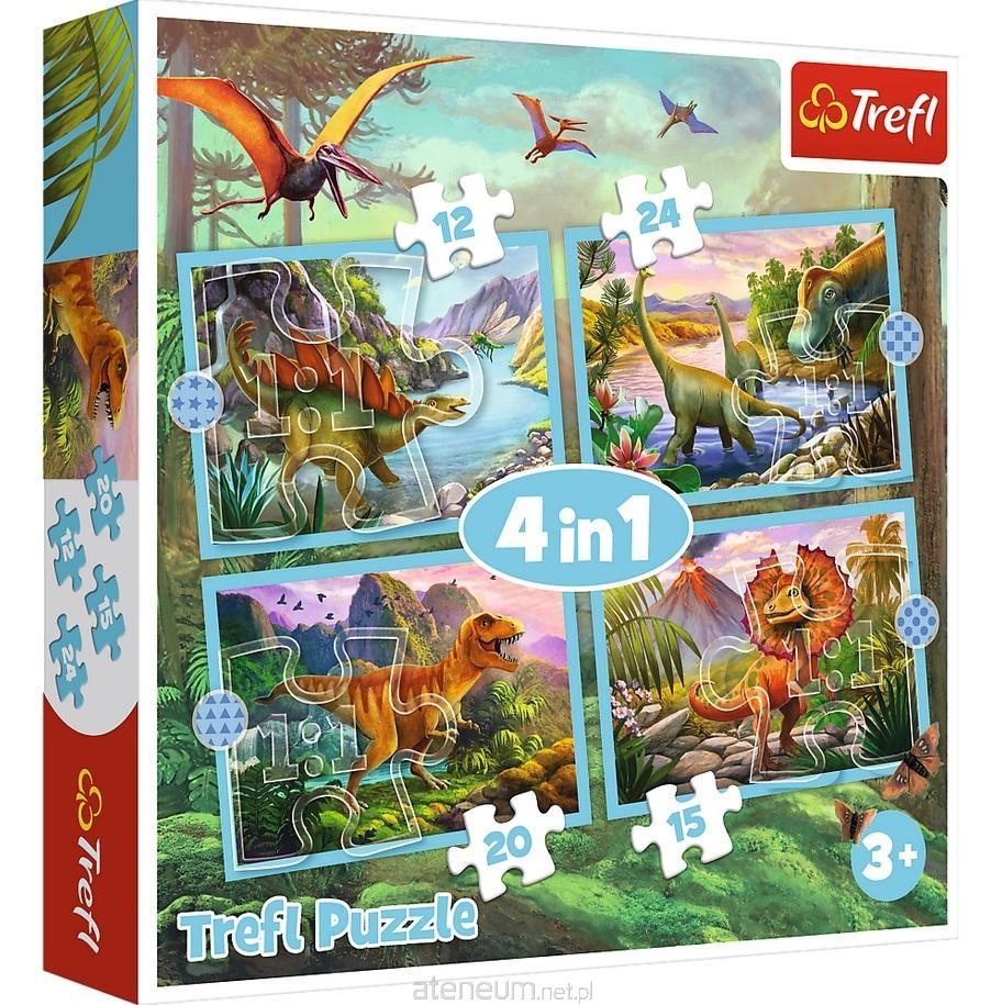 Puzzle - 4w1 (12, 15, 20, 24) - Wyjątkowe dinozaur