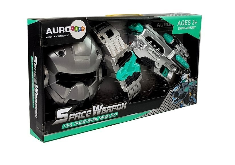 Zestaw Kosmiczny Pistolet Maska Pas Świetlny Dźwię