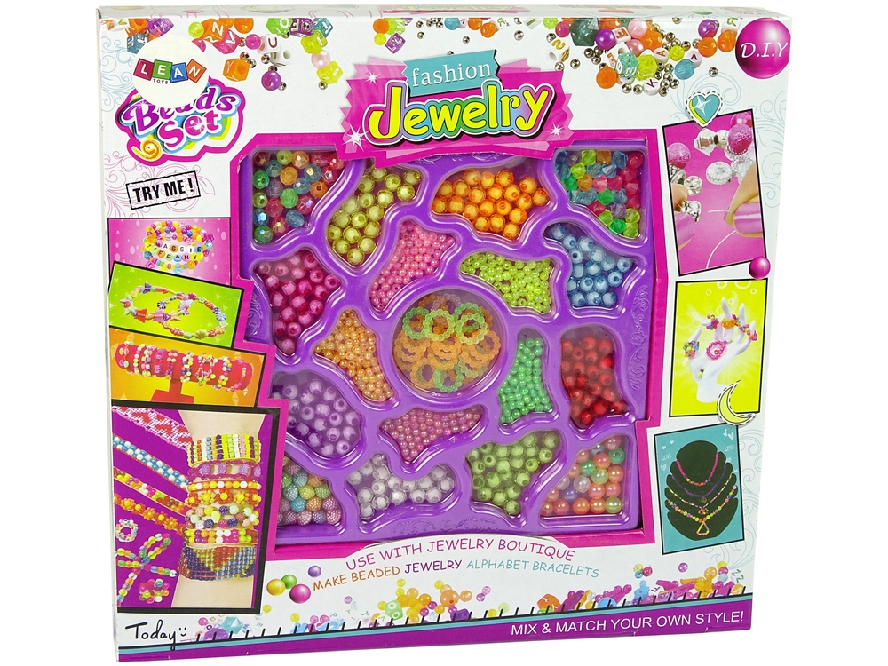 Zestaw Koralików Do Robienia Biżuterii 600 Element